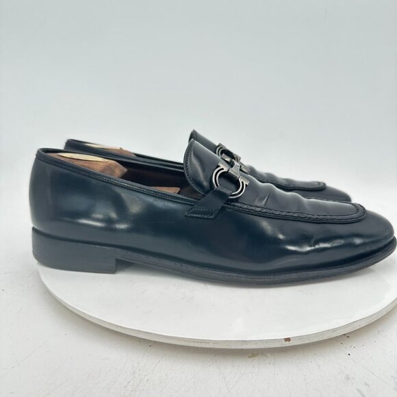 Salvatore Ferragamo Men Size 9.5 D Black Leather Horsebit Loafer Dress Shoes - Picture 4 of 11